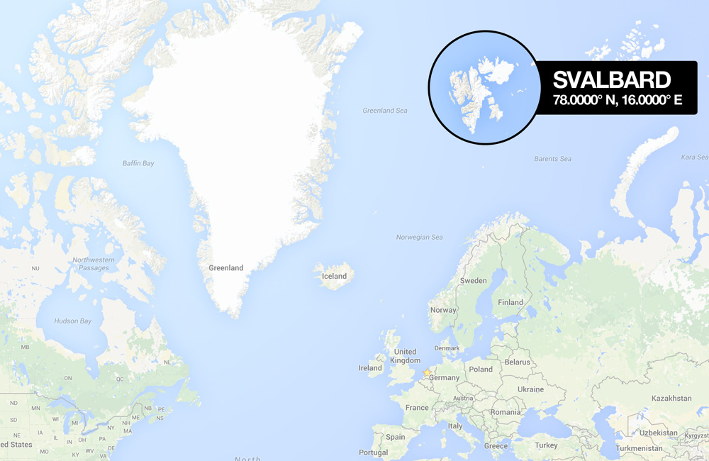 Svalbard on world map